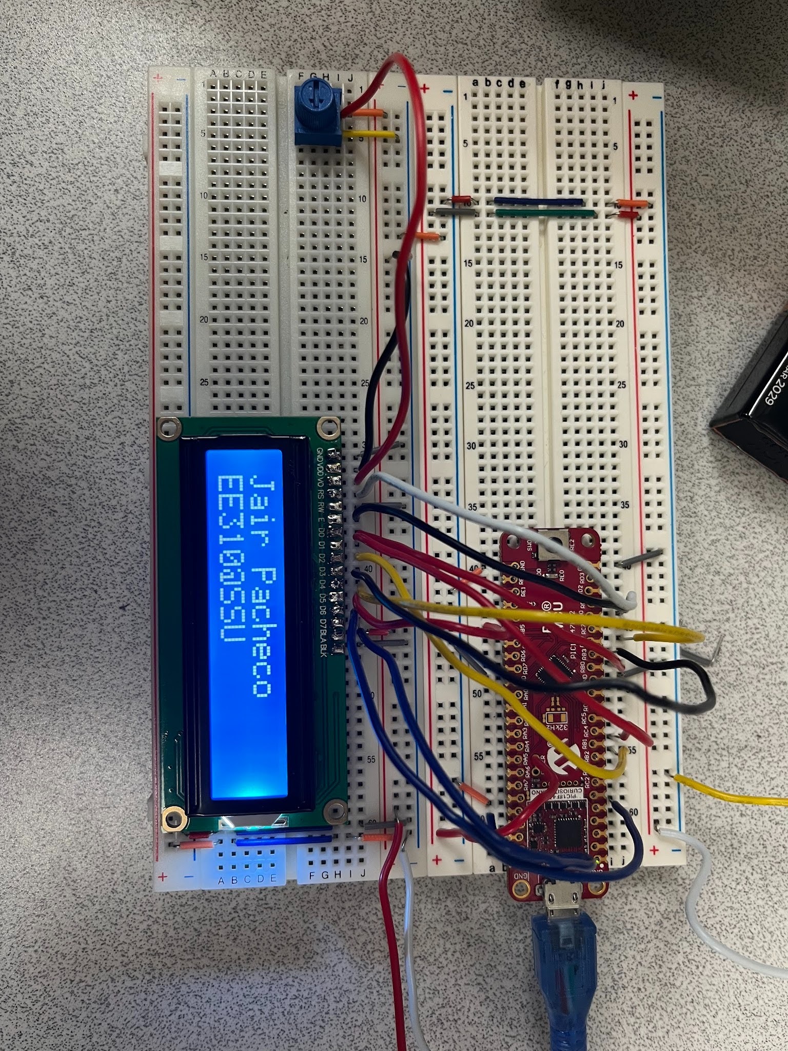PIC18F47K42 microprocessor project hardware